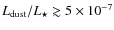 $L_{\rm dust}/L_\star \gtrsim 5\times10^{-7}$