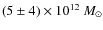 $(5\pm4)\times10^{12}~M_{\odot}$