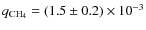 $q_{{\rm CH}_4} = (1.5 \pm 0.2) \times 10^{-3}$