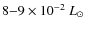 $8{-}9\times10^{-2}~L_\odot$