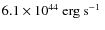 $6.1\times 10^{44}~\mbox{erg~s$^{-1}$ }$