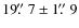 $19\hbox{$.\!\!^{\prime\prime}$ }7 \pm 1\hbox{$.\!\!^{\prime\prime}$ }9$