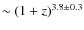 $\sim (1+z)^{3.8 \pm 0.3}$