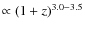 $\propto(1+z)^{3.0-3.5}$