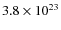 $3.8 \times 10^{23}$