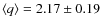 $\langle q\rangle=2.17\pm0.19$