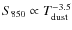 $S_{850}\propto T^{-3.5}_{\rm dust}$
