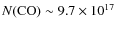 $N{\rm (CO)} \sim 9.7 \times 10^{17}$