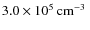 $3.0\times 10^5\hbox{\kern 0.20em cm$^{-3}$ }$