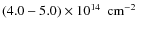 $(4.0-5.0)\times 10^{14}~\hbox{\kern 0.20em cm$^{-2}$ }$