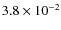 $3.8\times10^{-2}$