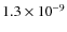$1.3\times10^{-9}$
