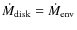 $\dot{M}_{\rm disk} = \dot{M}_{\rm env}$