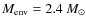 $M_{\rm env}=2.4~M_{\odot}$