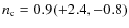 $n_{\rm c}=0.9(+2.4,-0.8)$