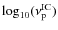 $\log_{10}(\nu_{\rm p}^{\rm IC})$