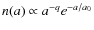 $n(a) \propto a^{-q}e^{-a/a_0}$