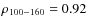 $\rho_{100-160}=0.92$