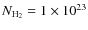 $N_{{\rm H}_2} = 1\times 10^{23}$