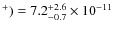 $^+)=7.2^{+2.6}_{-0.7} \times 10^{-11}$