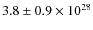 $3.8\pm0.9\times10^{28}$