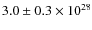 $3.0\pm0.3\times10^{28}$