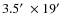 $3.5\hbox{$^\prime$ }\times 19\hbox{$^\prime$ }$