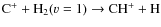 ${\rm C^+ + H_2}(v=1) \rightarrow {\rm CH^+ + H}$