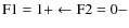 $\rm F1 =1+ \leftarrow F2 = 0-$
