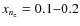 $x_{n_{\rm e}}=0.1{-}0.2$