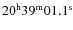 $\rm 20^h39^m01.1^s$