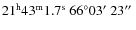 $\rm 21^h43^m1.7^s\ 66^\circ 03\hbox{$^\prime$ }23\hbox{$^{\prime\prime}$ }$