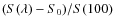 $(S(\lambda)-S_0)/S(100)$