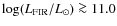 $\log(L_{\rm FIR}/L_{\odot}) \ga 11.0$