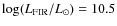 $\log(L_{\rm FIR}/L_{\odot}) = 10.5$