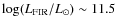 $\log(L_{\rm FIR}/L_{\odot}) \sim 11.5$