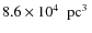 $8.6\times 10^4\mbox{$\;$ pc$^{3}$ }$