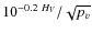 $10^{-0.2~H_V} / \sqrt{p_v}$