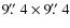 $9\hbox{$.\!\!^{\prime\prime}$ }4\times9\hbox{$.\!\!^{\prime\prime}$ }4$