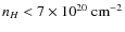 $n_H < 7 \times 10^{20}~{\rm cm}^{-2}$