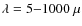 $\lambda= 5{-}1000~\mu$