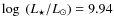 $\log~(L_\star/L_\odot)=9.94_{}^{}$