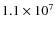 $1.1\times 10^7$