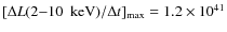 $[\Delta L(2{-}10~{\rm ~keV})/\Delta t]_{\rm max}=1.2\times 10^{41}$
