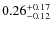 $\rm0.26_{-0.12}^{+0.17}$