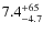 $\rm 7.4_{-4.7}^{+65}$