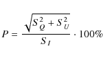 \begin{displaymath}%
P=\frac{\sqrt{S_{Q}^{2}+S_{U}^{2}}}{S_{I}}\cdot 100\%
\end{displaymath}