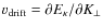$v_{\rm drift}=\partial E_\kappa/
\partial K_\perp$