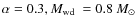 $\alpha=0.3, \mbox{$M_{\rm wd}$ }=0.8~\mbox{${M_{\odot}}$ }$