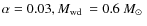 $\alpha=0.03, \mbox{$M_{\rm wd}$ }= 0.6~\mbox{${M_{\odot}}$ }$